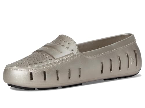 Floafers Womens Metallic Posh Driver Pewter/Black 8 Medium - Thumbnail 7
