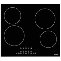 Abode Electric Hob 59cm Ceramic Cooktop with 4 Cooking Zones, 9 Power Levels, Touch Control & Easy Clean, Safety Cut Off, Timer & LED Display, Child Lock & Keep Warm Features A60EH301B