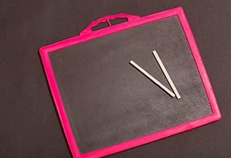 Image of MOOLYAVAAN Products Black Double Side Slate Board for Kids Learning (Slate Board with Slate Chalk) Set of 2