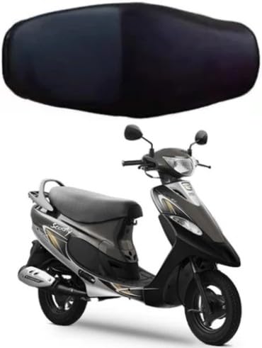 Image of ETRADEZONE Premium Water Resistant Universal Fit Scooter Seat Cover Durable Black Stretchable Protection Guard for Two Wheelers All Weather Dust and Sun Protection Skin (Black - 3)