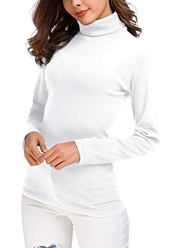 EXCHIC Damen Casual Tailliert Rollkragen Pullover Solide Langarm Elastisch Sweatshirts - Image 5