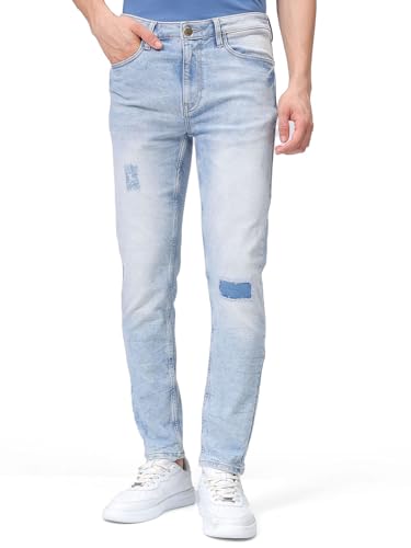 Image of The Indian Garage Co Men Slim Fit Solid Mid-Rise Stretchable Jeans