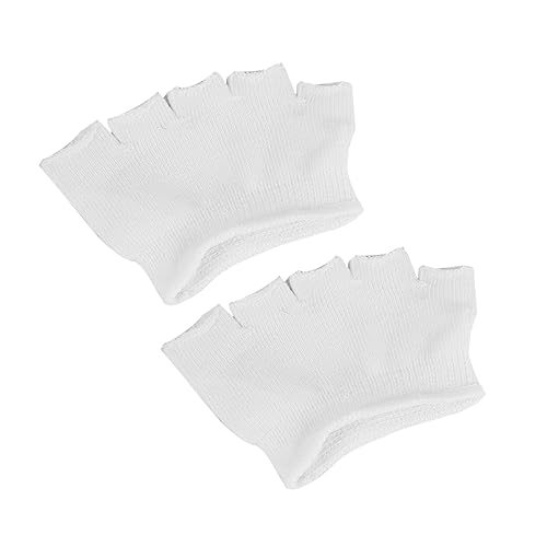 NOLITOY 4 Pair Women's Peep Toe Socks Toe Socks for Comfort Support Elastic No Show Breathable Padding