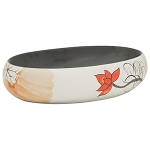 Kangmusi Ovales Keramik Waschbecken 59x40x15 cm