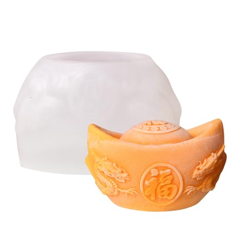 TOPFROP Gold Ingot Shape Silicone Molds Fondant Mousses Cake Molds Pastries Chocolate Molds Baking Decorating Tool Nonstick