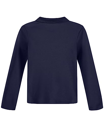 Image of NAUTICA Girls' Uniform Long Sleeve Polo with Ruffle Placket