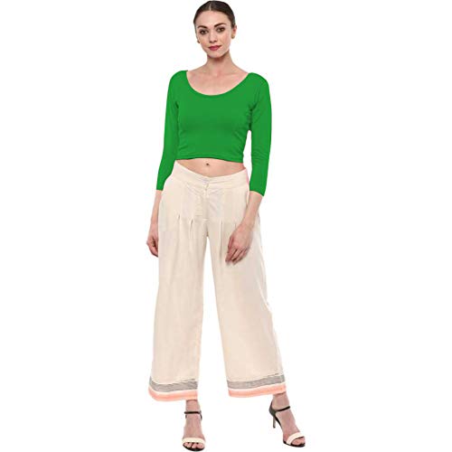 Image of Fressia Fabrics Women's Cotton Readymade Saree Blouse Stretchable Crop Top Choli Bustier Top