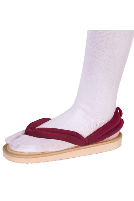 Lixinya Anime Juego de rol Zuecos Zapatos Cosplay Kimono Geta Playa de Madera Paulownia Japonés Unisex Zapatillas Chanclas, Granate, 34