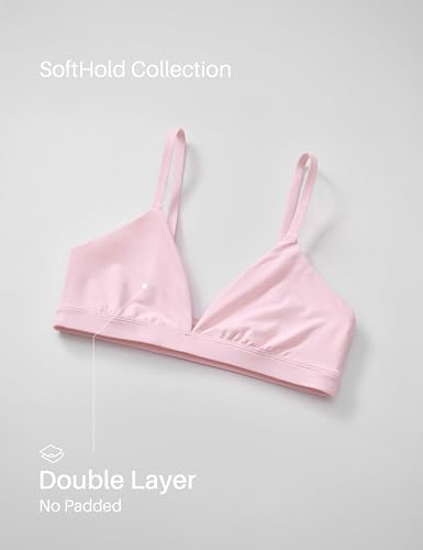 Image of CRZ YOGA Softhold Triangle Bralette | Double Lined, Light Support, Non Padded, Wireless, Casual, Ultra-Soft, V Neck, Adjustable Square Back, Everyday Bra for Women