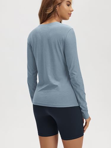 Image of ODODOS Women's Long Sleeve T-Shirt - Ultra Soft odSTRATUM Tech Performance Top UPF 50+ Breathable Crew Neck Pullover