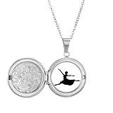 Collar con relicario de bailarina de salto de ballet, joyería para regalo de cumpleaños