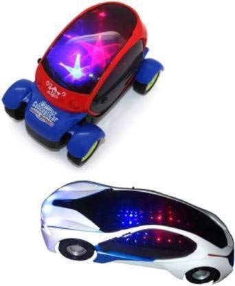 JGG Jain Gift GalleryPlastic 3D LED Flashing Light and Music Sound Electric Toy Cars for Kids