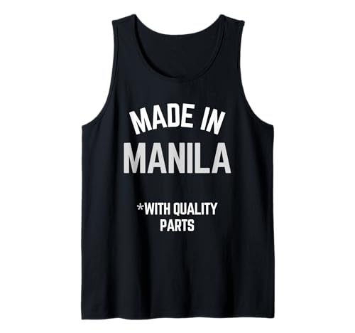 Hecho en Manila Lema Divertido Nacido En Manila Camiseta sin Mangas