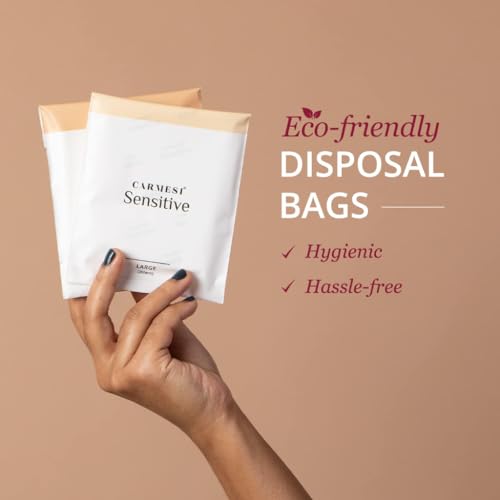 Image of Carmesi Sensitive Sanitary Pads-15 Medium Flow (L) + 15 Heavy Flow (XL)-With Disposal Bags-Certified 100% Rash-Free by Gynecologist-Natural Plant Top Sheet-No Fragrance,No Chlorine (Pack of 1)