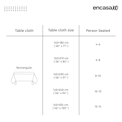 Image of Encasa XO Table Cloth (6 ft Long) for 4 to 6 Seater Large Center Dining Table - Red Checks with Borders - Heavy Homespun Eco-Cotton Fabric, Washable, for Home, Garden, Hotel & Restaurant