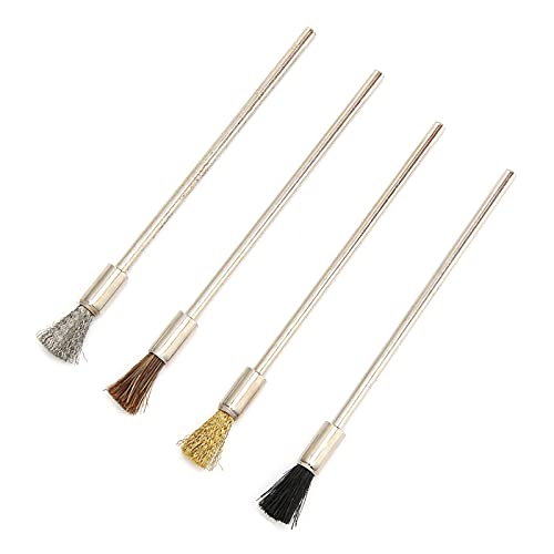 Edelstahldrahtbürsten Kupferdrahtbürste Schweineborstenbürste Pferdemähnenbürste Polieren Reinigungswerkzeug Zum Entfernen von Rost Korrosion Entgraten Entkalken 4 Stück