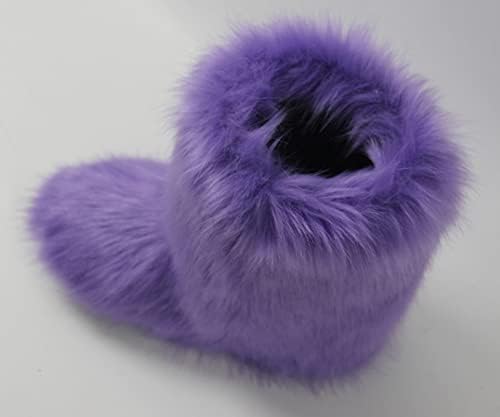 Gegefur Girls Boys Kids Faux Fur Boots Furry Fuzzy Fluffy Warm Winter Snow Boots Flat Shoes Outdoor - Image 4