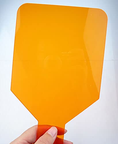 Image of SNAWOP Dental Curing Light Shield Hand Held LED /UV Light Protection Eye /Face Protector Plate Board Orange (1PCS)