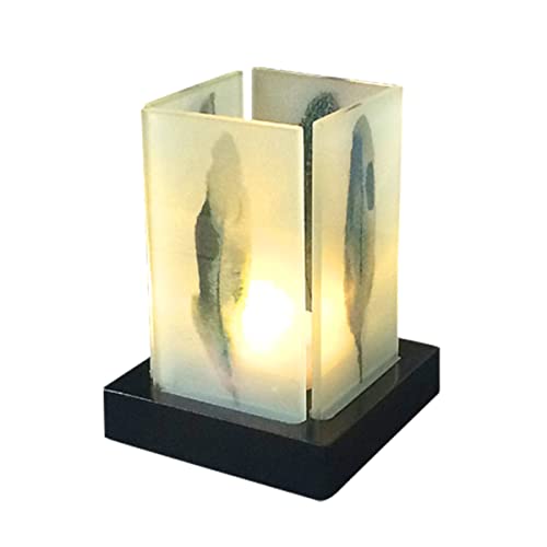 Lámpara de mesa Kiven con pantalla de vidrio miniatura 1
