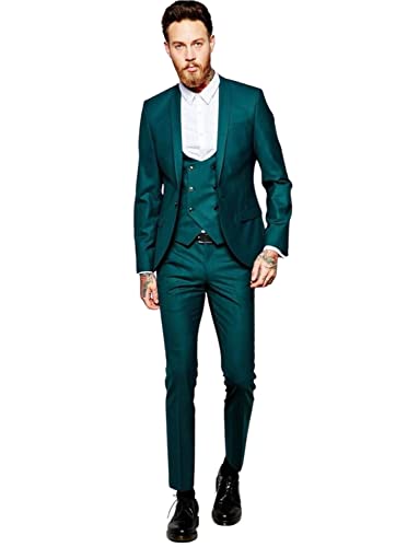 Costume 3 pièces homme veste de mariage banquet gilet double boutonnage pantalon