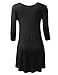 BH B.I.L.Y USA BILY Women's Round Neck 3/4 Sleeve Tunic Black Large