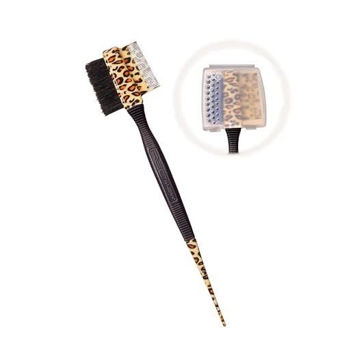 Red by Kiss Professional 3-IN-1 Edge Brush with Case 100% Pure Boar Bristle Brush Fine Tooth Comb & Rat Tail End for Precision Styling Edge Control & Hair Parting