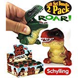 Image of Schylling Squeeze & Roar Dino Bites (Dinosaurs) Green & Red Gift Set Bundle - 2 Pack