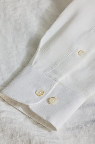Image of SNITCH White Full Sleeve Casual Textured Shirts