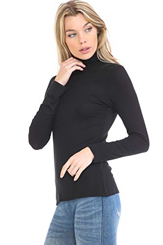 Image of Women's Lightweight Long Sleeve Turtleneck Top Pullover Sweater (S-3XL)