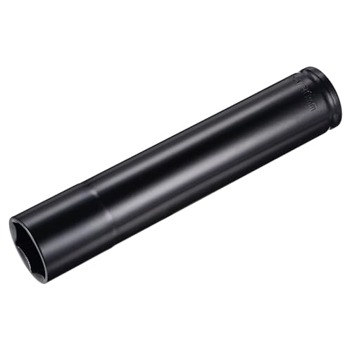 sourcing map 1/2" Drive by 30mm Deep Impact Socket, Heat-Treated CR-V Steel 8" Length, 6-Point Metric Sizes