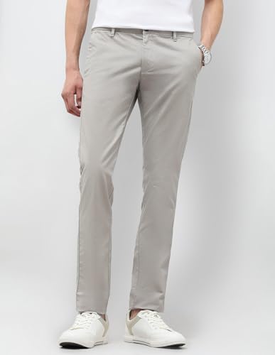 Image of U.S.Polo Association Men's Textured Slim Fit Trousers (USTRO1576D Light Grey 40)