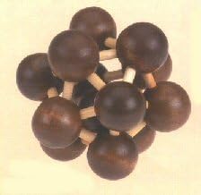 Rompecabezas 3D de madera con átomo atómico de 3 pulgadas, color beige claro