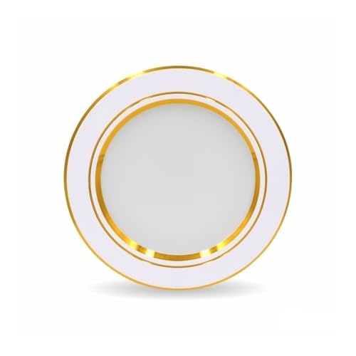 Pack de 10 downlights LED empotrables redondos de 18W en color oro con luz blanca