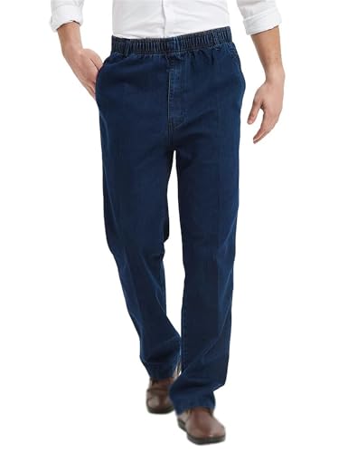 Mens Elastic Waist Jeans, Cooliflex Jeans, Thickened Loose Denim Trousers for Men