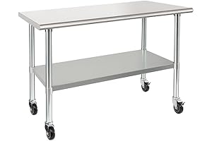 24 x 48 Inches Mobile Prep Kitchen Table