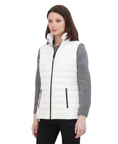 Image of Nautica Women's Stretch Puffer Vest - Water-resistant Transitional Outerwear Layer With Detachable Hood