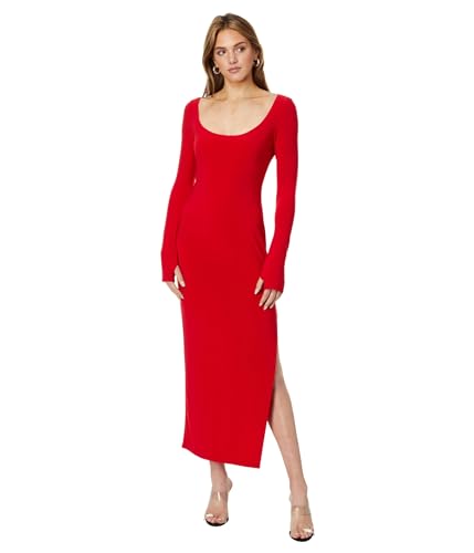 Image of Norma Kamali Women's Scoop Neck Side Slit Gown
