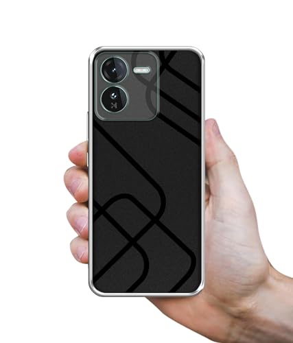Image of Zig-Zag Black Line Design Printed Silicon Soft TPU Back Case Cover for iQOO Z9 5G