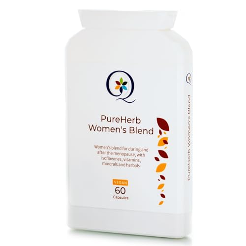 QW PureHerb Women’s Blend | Menopause | Hot Flushes | Energy Dips & Imbalance | with Red Clover, Sage, Hops, Vitamin B6 & Zinc for Hormonal Activity, Energy, Calm | 60 Vegan |UK Made