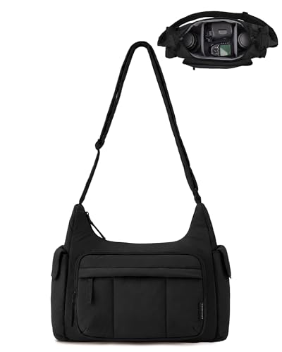 BAGSMART 2 in 1 Puffy Camera Sling Bag for...