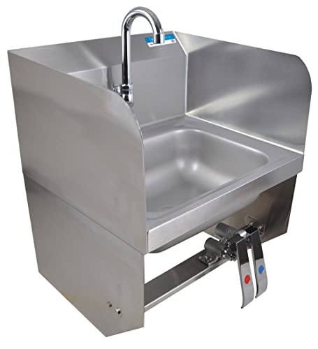 BK Resources Stainless Steel Wall Mount Commercial Hand Sink With Faucet, 14