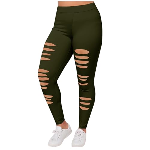 2025 Leggins Deportivos Mujer Rebajas,Leggins Mujer Push Up Cintura Alta Elásticos Pantalon Rotos Slim Fit Control de Abdomen Ligero Moda Elastic Yoga Pants Slim Cómodos Pantalones de Yoga Pilates