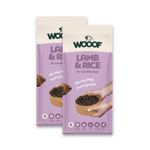 WOOOF Lamm & Reis 36kg kaltgepresstes, getreidefreies und hypoallergenes Hundefutter | Trockenfutter, leicht verdaulich, ohne Weizengluten