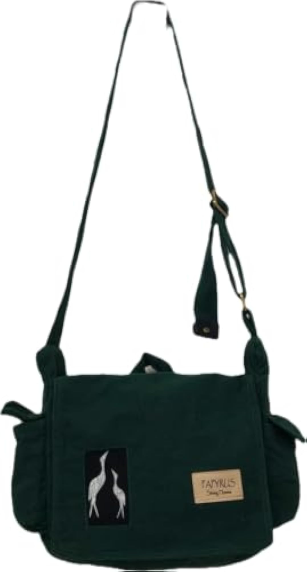 Cotton Canvas Medium Sling Bag, Crane Design