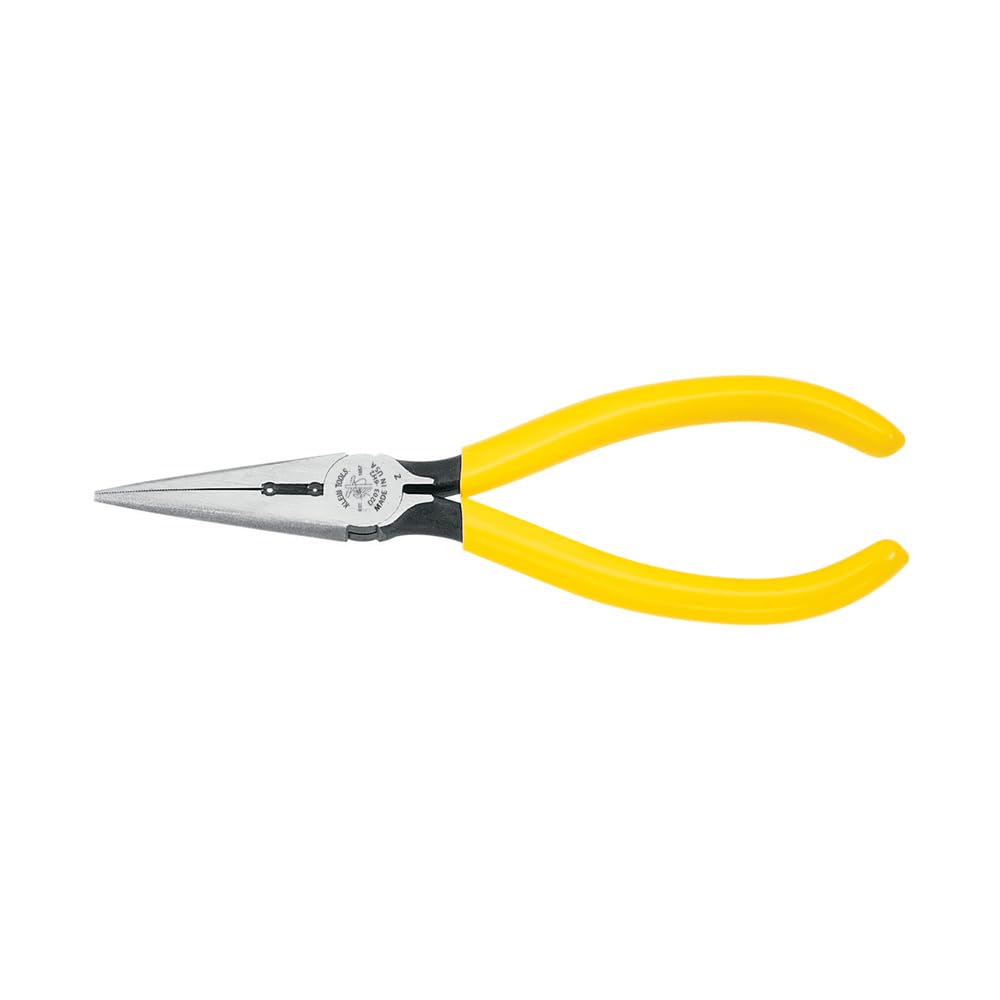 Klein Tools D203-6H2 Long Nose Side-Cutter Stripping Pliers, Induction Hardened and Heavier For Increased Cutting Power, 6-Inch