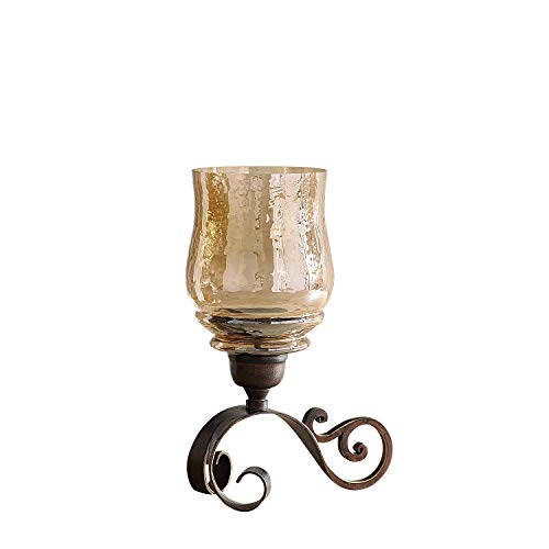 Pier 1 Imports 11 Tall Sundara Scroll Amber Luster Hurricane Pillar Candle Holder Wantitall