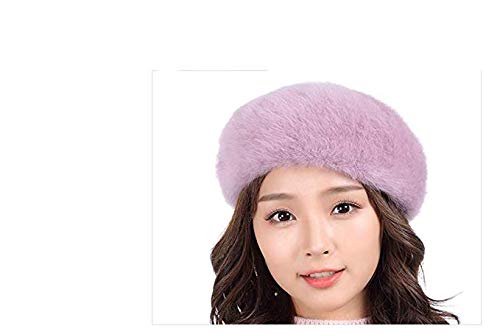 Bonnet de fourrure de lapin sauvage gris pour femme - Chapeau d'hiver en laine taille 2