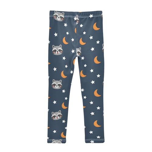 J JOYSAY Raccoon Star Moon Blue Girls Leggings Soft Comfortable Stretchy Kids Toddler Leggings Size 4-10T2