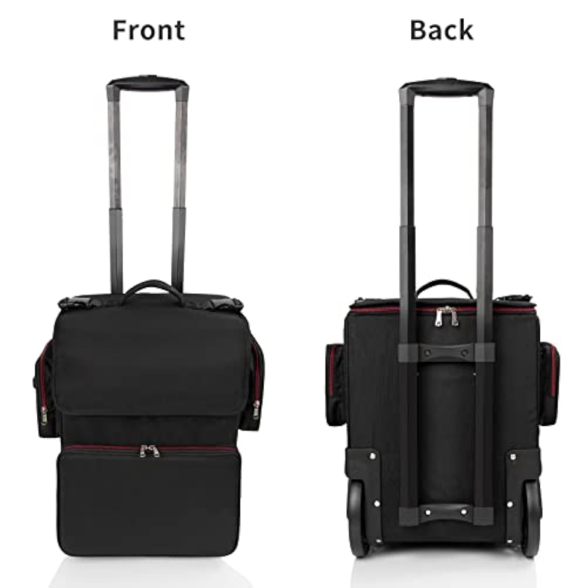 Large Makeup Train Case with 4 Clear Travel Makeup Bags Set