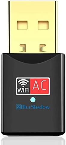 Blueshadow USB WiFi Adapter - Dual Band 2.4G/5G Mini Wi-fi ac Wireless Network Card Dongle with High Gain Antenna for Desktop Laptop PC Support Windows XP Vista/7/8/8.1/10 (USB WiFi 600Mbps)